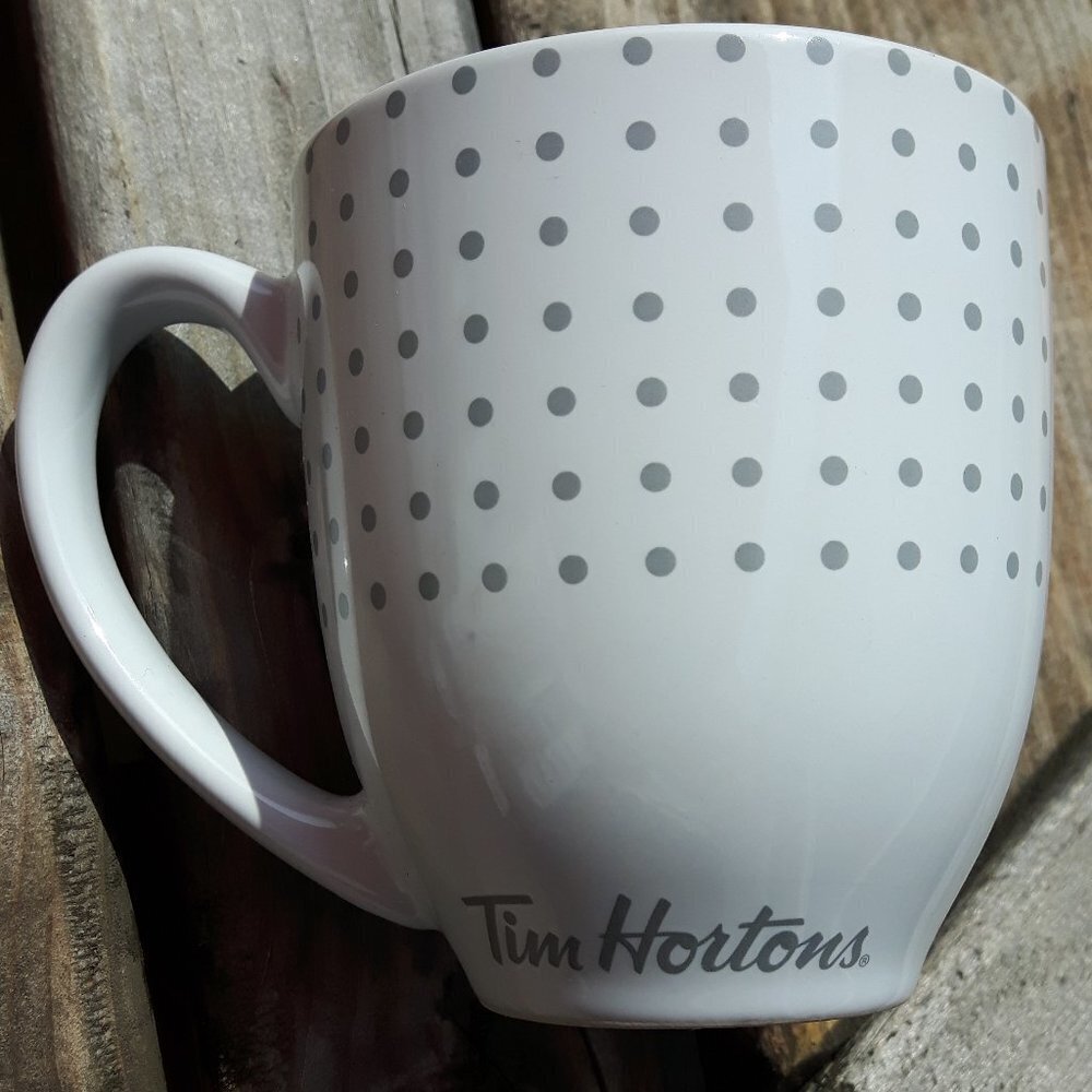 Tim Hortons 2017 Grey Dot Dark Blue Inside MUG